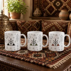 Mug 11oz - Tatouages Berbères - Couleurs des Oliviers - by La Crafty House
