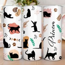 Tumbler Skynny 20oz Vie de Chat by La Crafy House