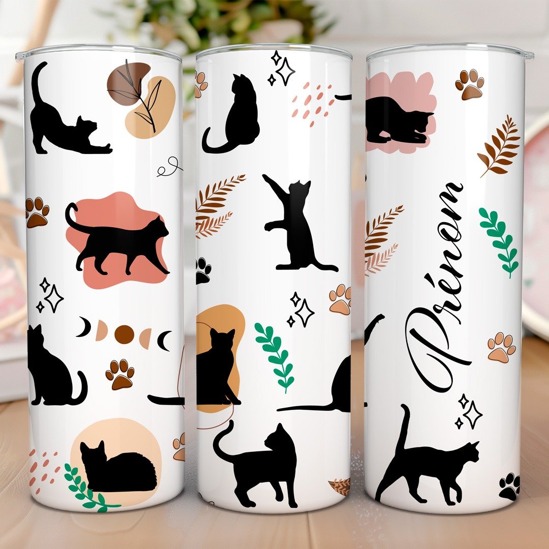 Tumbler Skynny 20oz Vie de Chat by La Crafy House