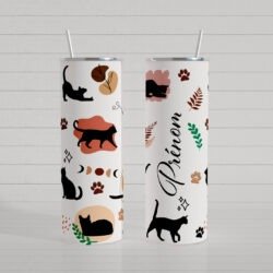Tumbler Skynny 20oz Vie de Chat by La Crafy House