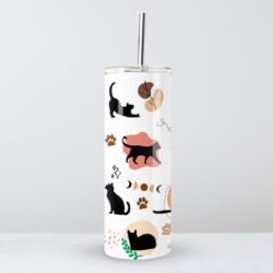 Tumbler Skynny 20oz Vie de Chat by La Crafy House