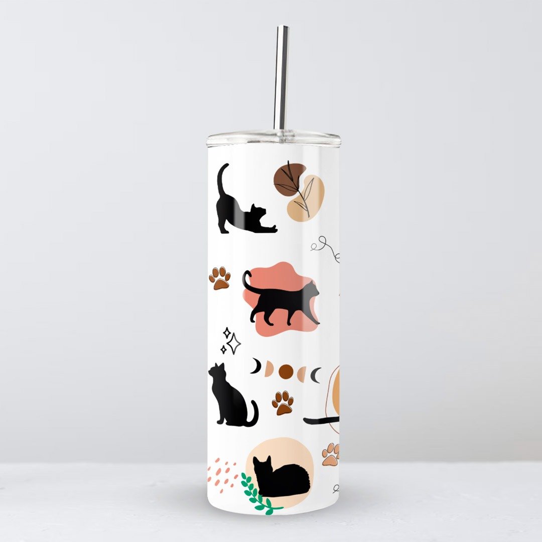 Tumbler Skynny 20oz Vie de Chat by La Crafy House