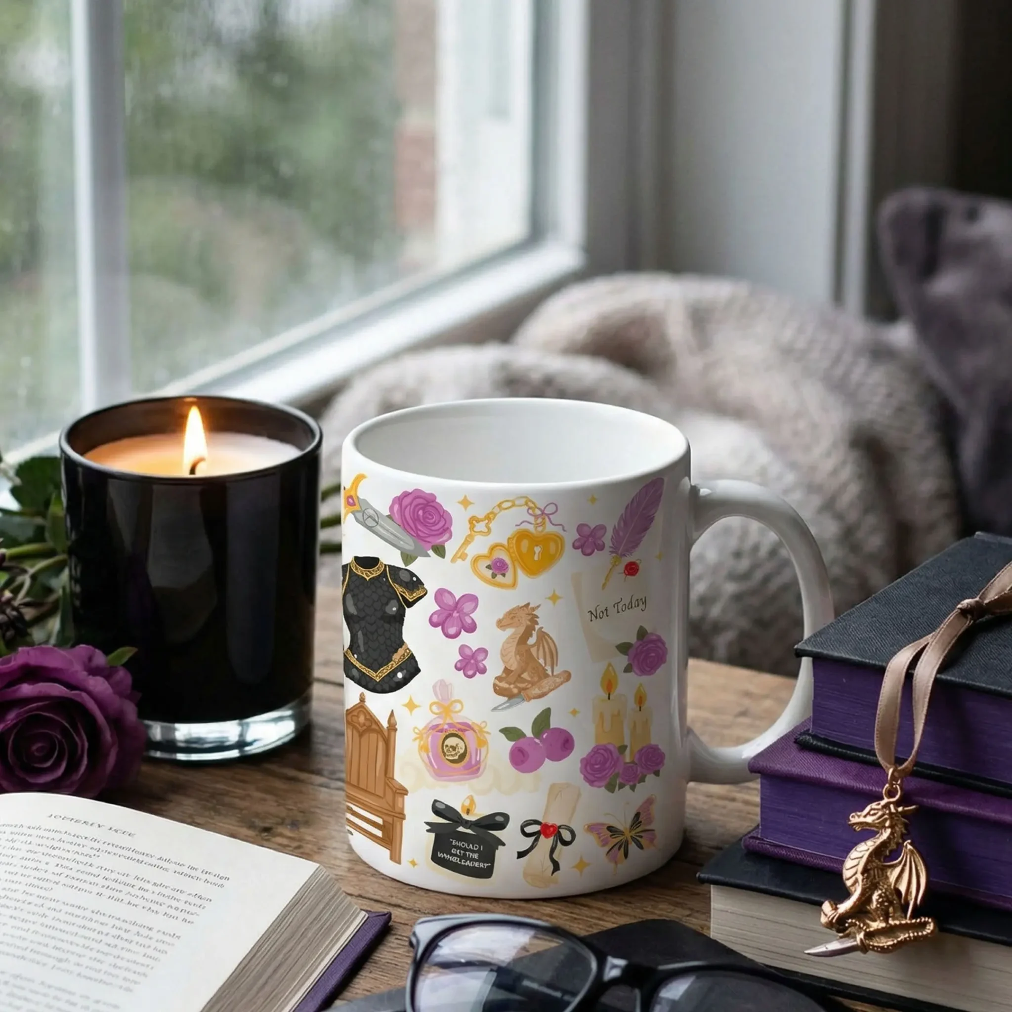 Mug 11oz Dragon Bloom by La Crafty House