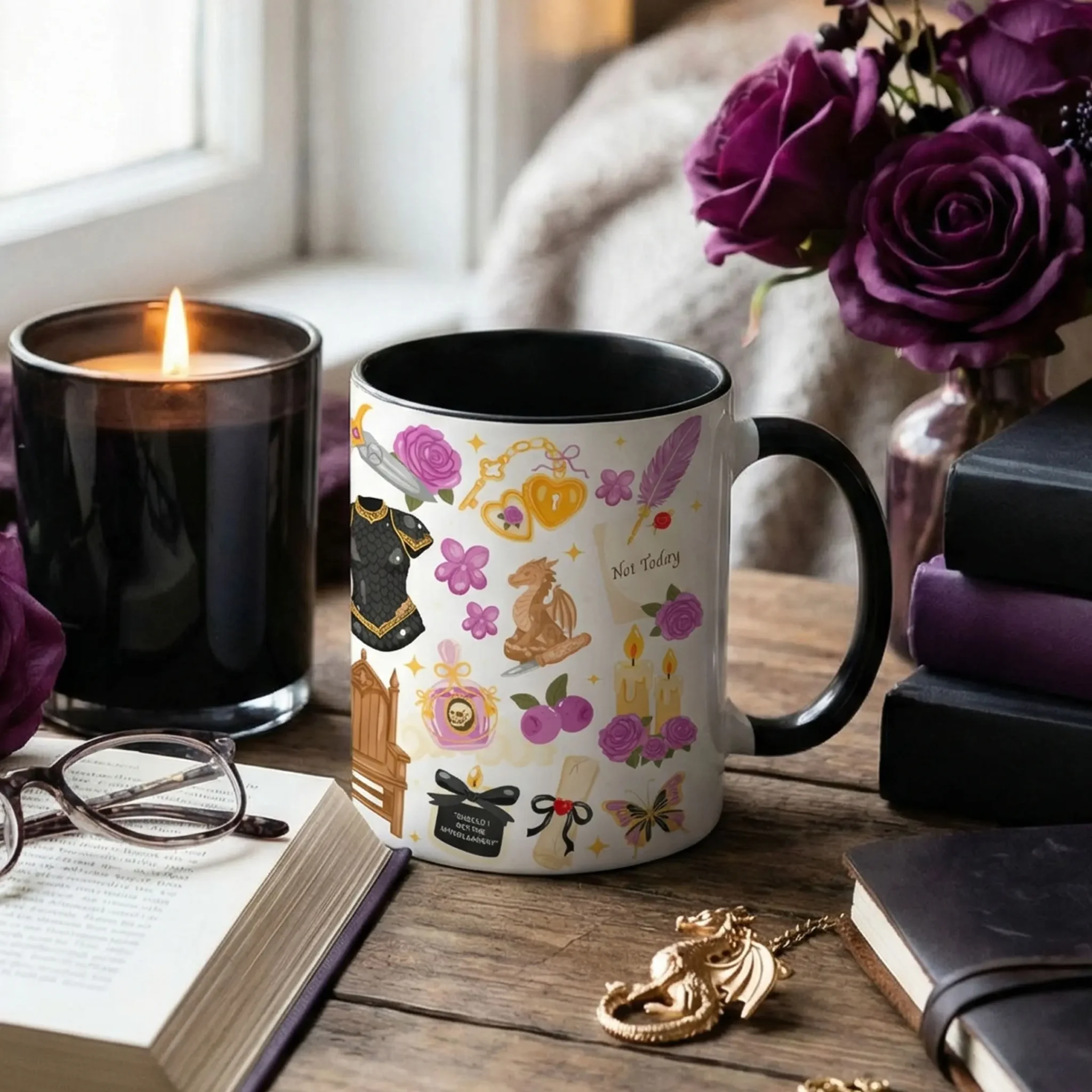 Mug 11oz Dragon Bloom by La Crafty House