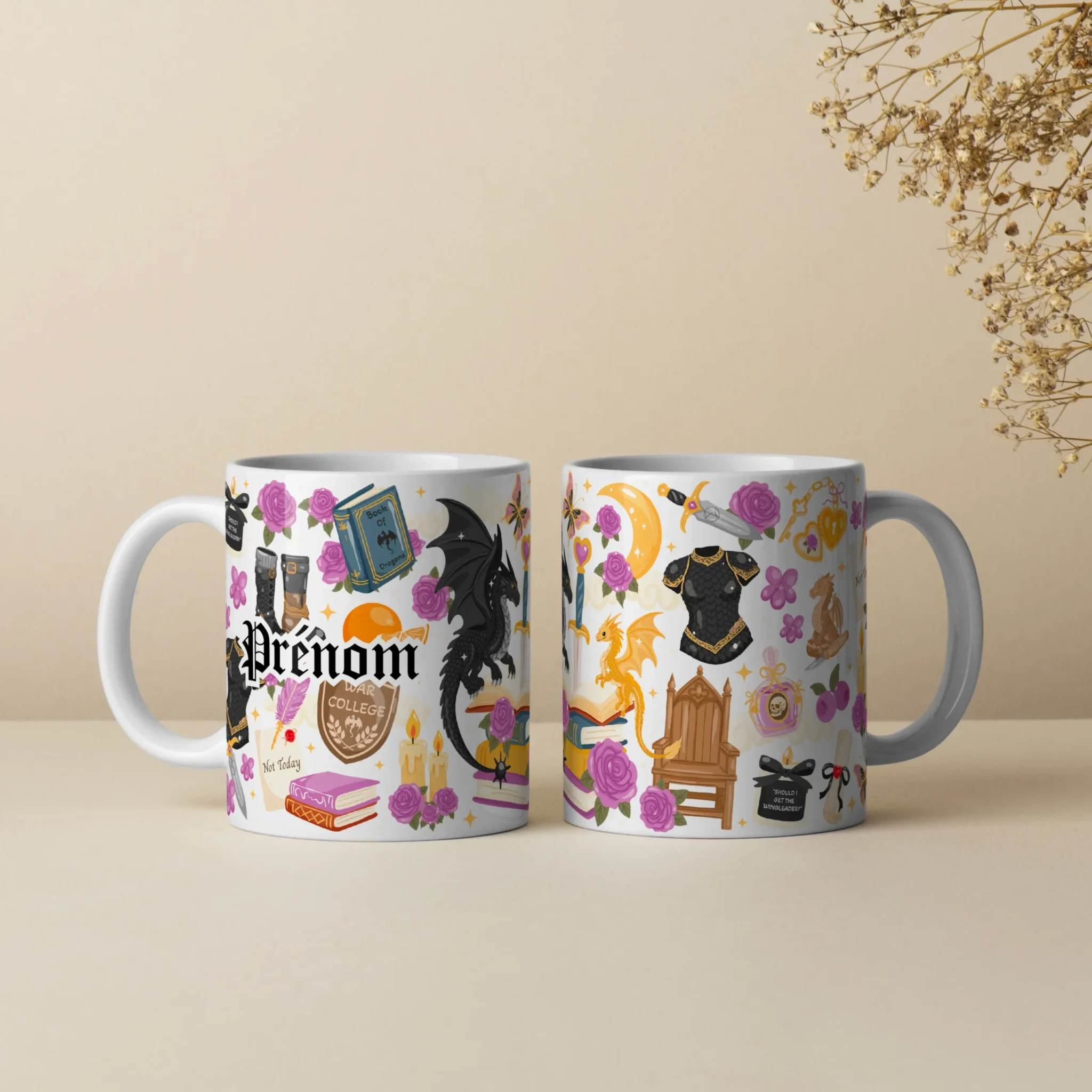 Mug 11oz Dragon Bloom by La Crafty House