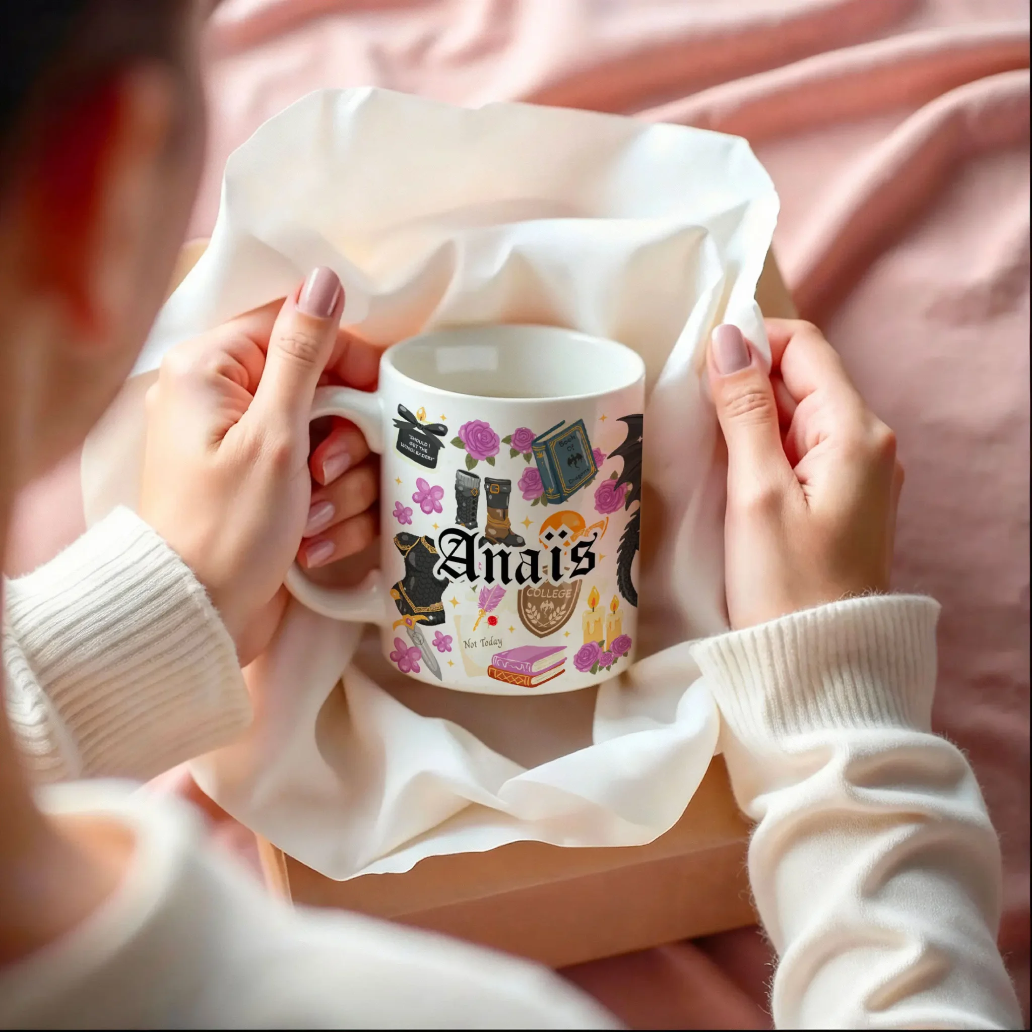 Mug 11oz Dragon Bloom by La Crafty House