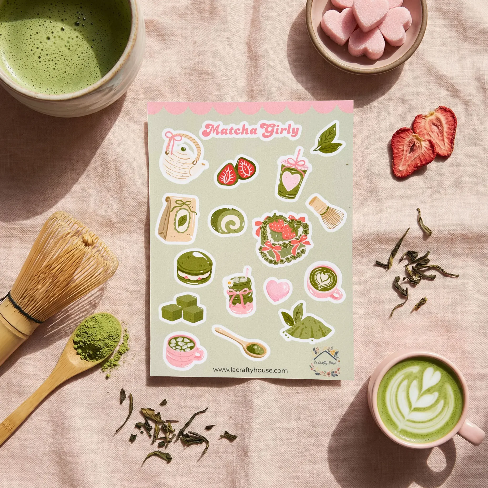 Planche de stickers Matcha Girly by La Crafty House