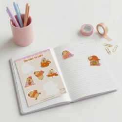 Planche de stickers cocooning Too Cozy To Capy by La Crafty House