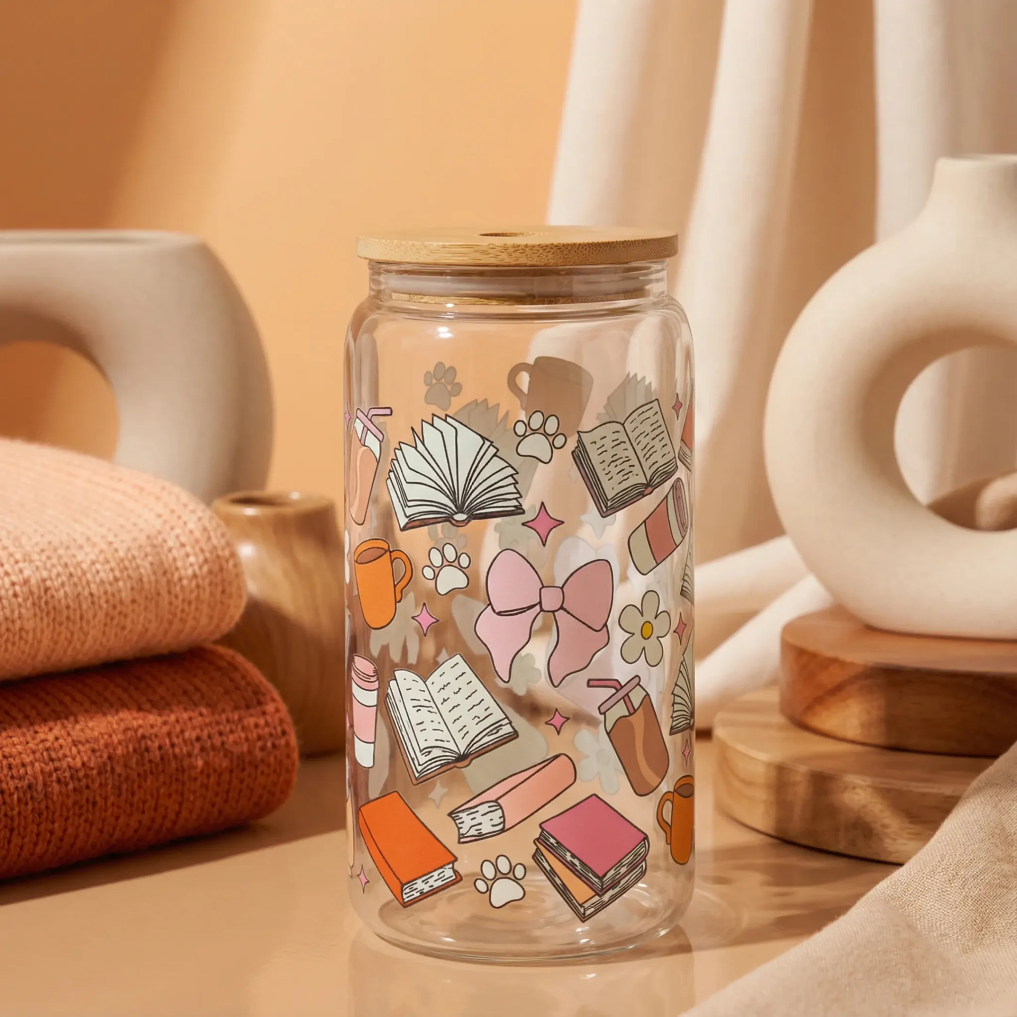 Gobelet canette transparent 16oz UVDTF - Bookish Vibes by La Crafty House