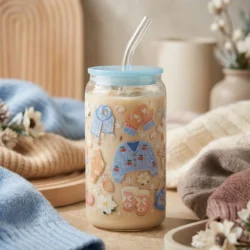 Gobelet canette transparent 16oz UVDTF - Winter Vibes by La Crafty House