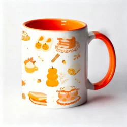 Mug 11oz Douceurs d’automne Cosy V3 Bicolor Blanc Orange by La Crafty House