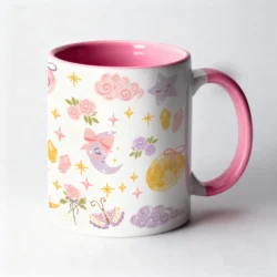 Mug 11oz Celeste Dreams Bicolore Blanc Rose by La Crafty House
