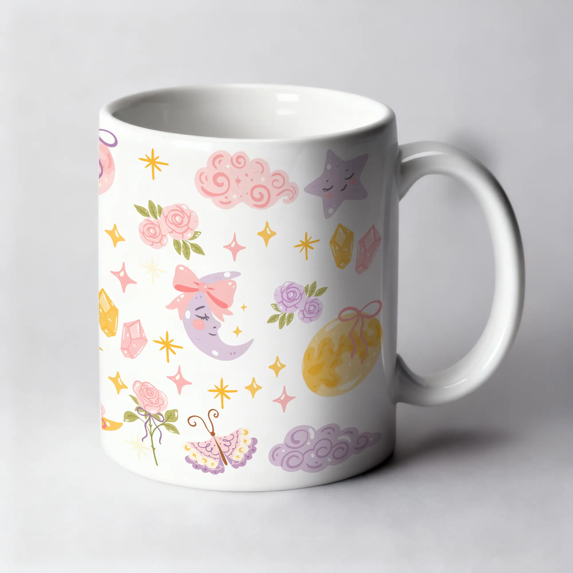 Mug 11oz Celeste Dreams Blanc by La Crafty House