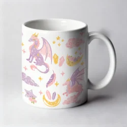 Mug 11oz Dragon Celeste Blanc by La Crafty House