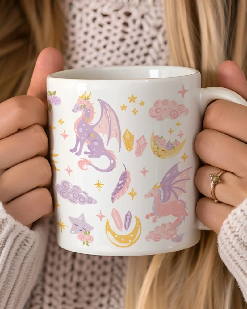 Mug 11oz Dragon Celeste by La Crafty House