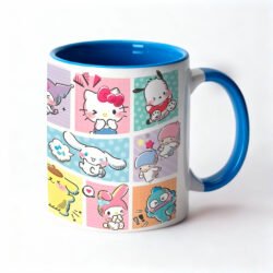 Mug 11oz Kawaii Besties - Bicolore Blanc Bleu by La Crafty House