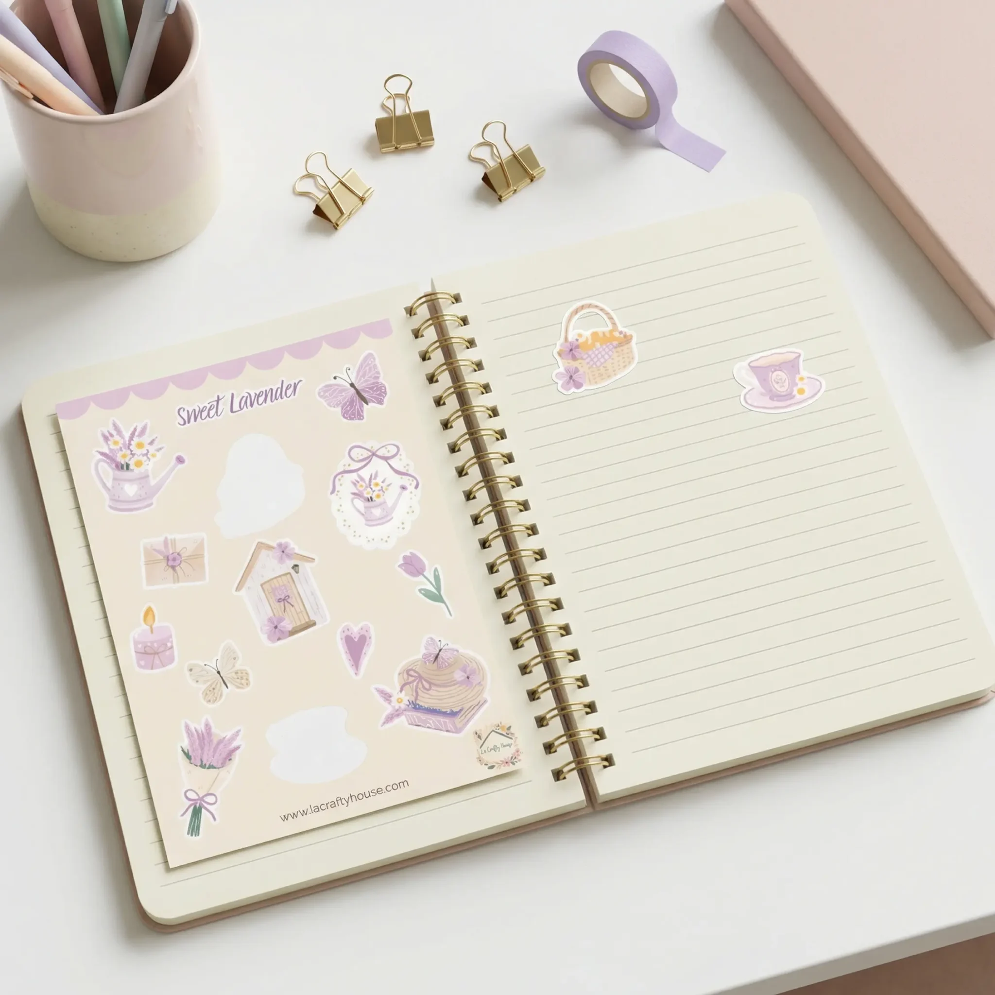Planche de Stickers Sweet Lavender by La Crafty House