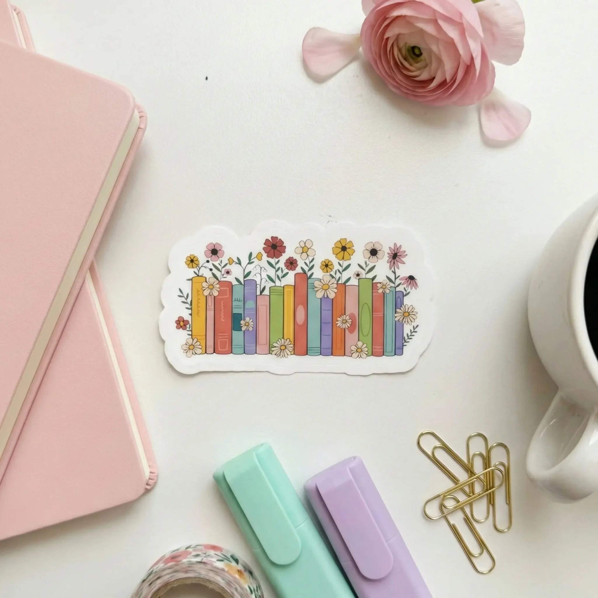 Sticker Bookish Flowers by La Crafty House
