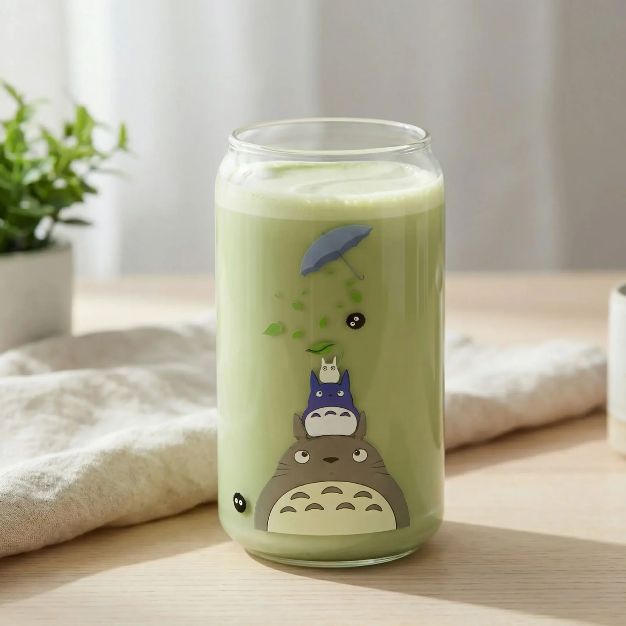 Gobelet canette transparent 16oz UVDTF - Totoro & Friends by La Crafty House