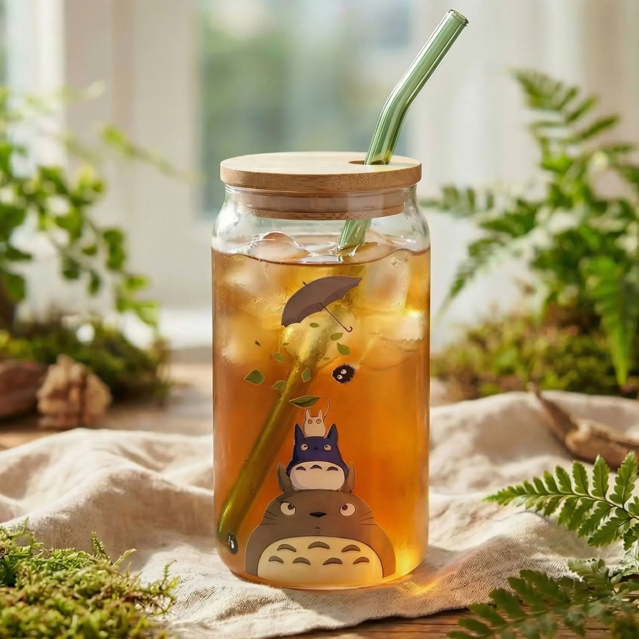Gobelet canette transparent 16oz UVDTF - Totoro & Friends by La Crafty House