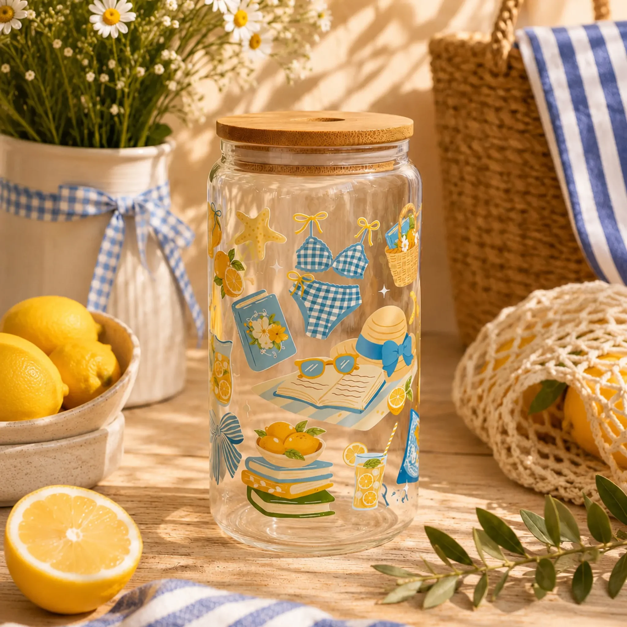 Gobelet canette transparent 16oz UVDTF - Dolce Limone by La Crafty House