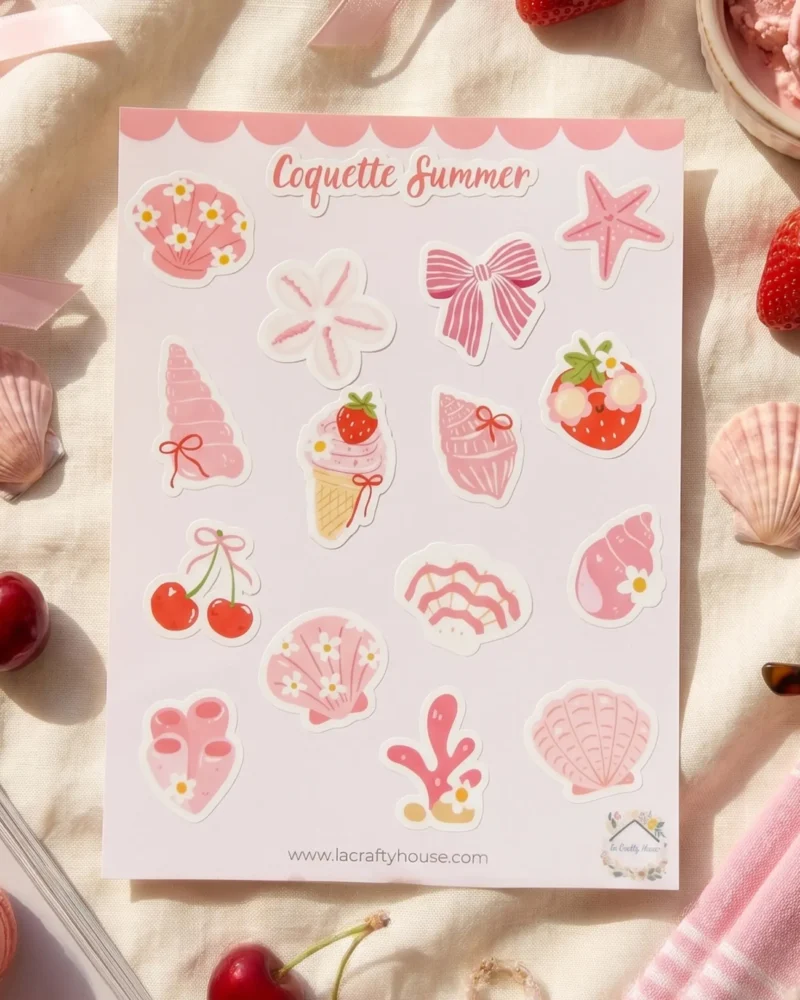 Planche de Stickers Coquette Summer by La Crafty House