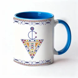 Mug 11oz - Broche Amazigh - Bicolore Blanc Bleu - by La Crafty House
