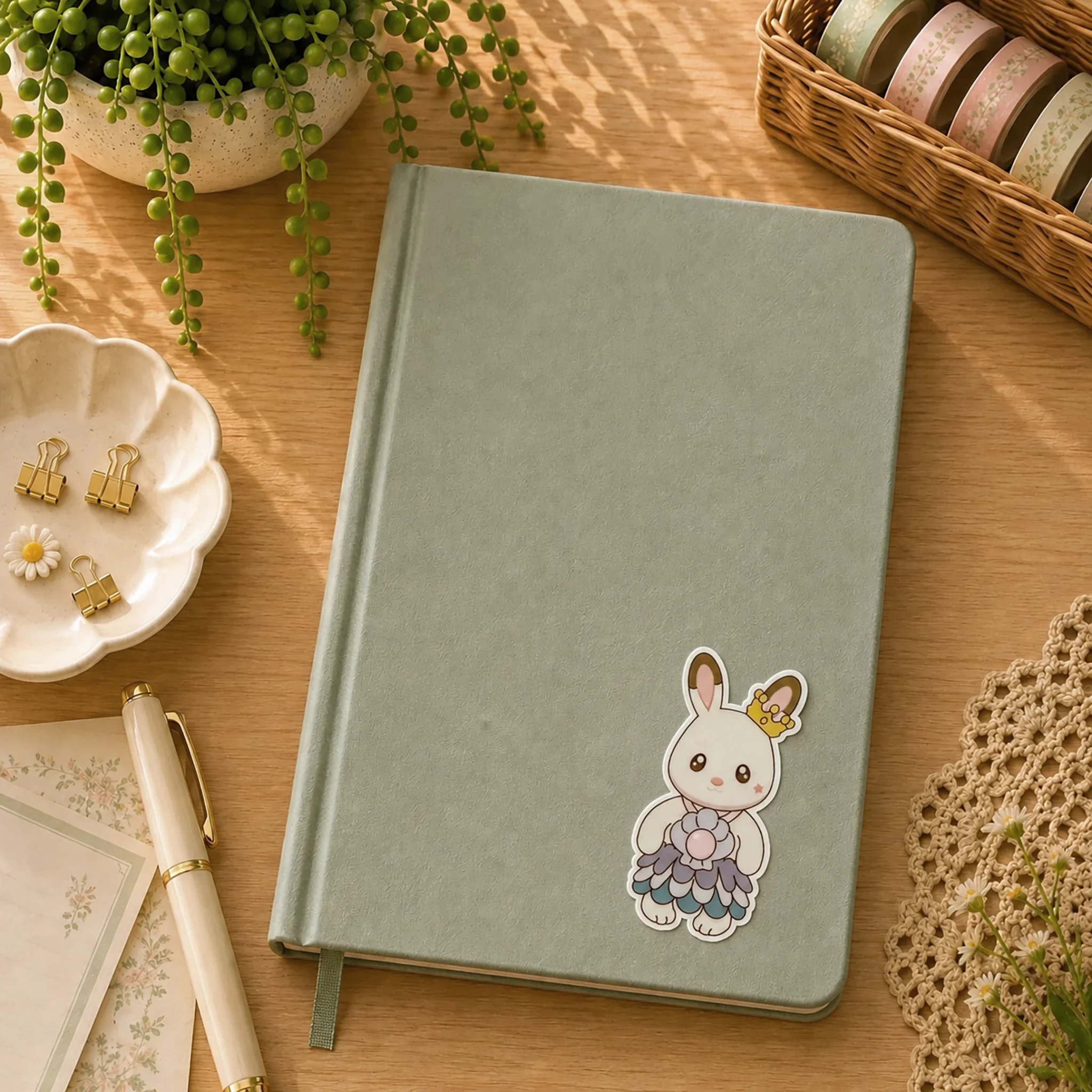 Sticker Kawaii Cottage Friends - Petal Princess Bunny - by La Crafty House