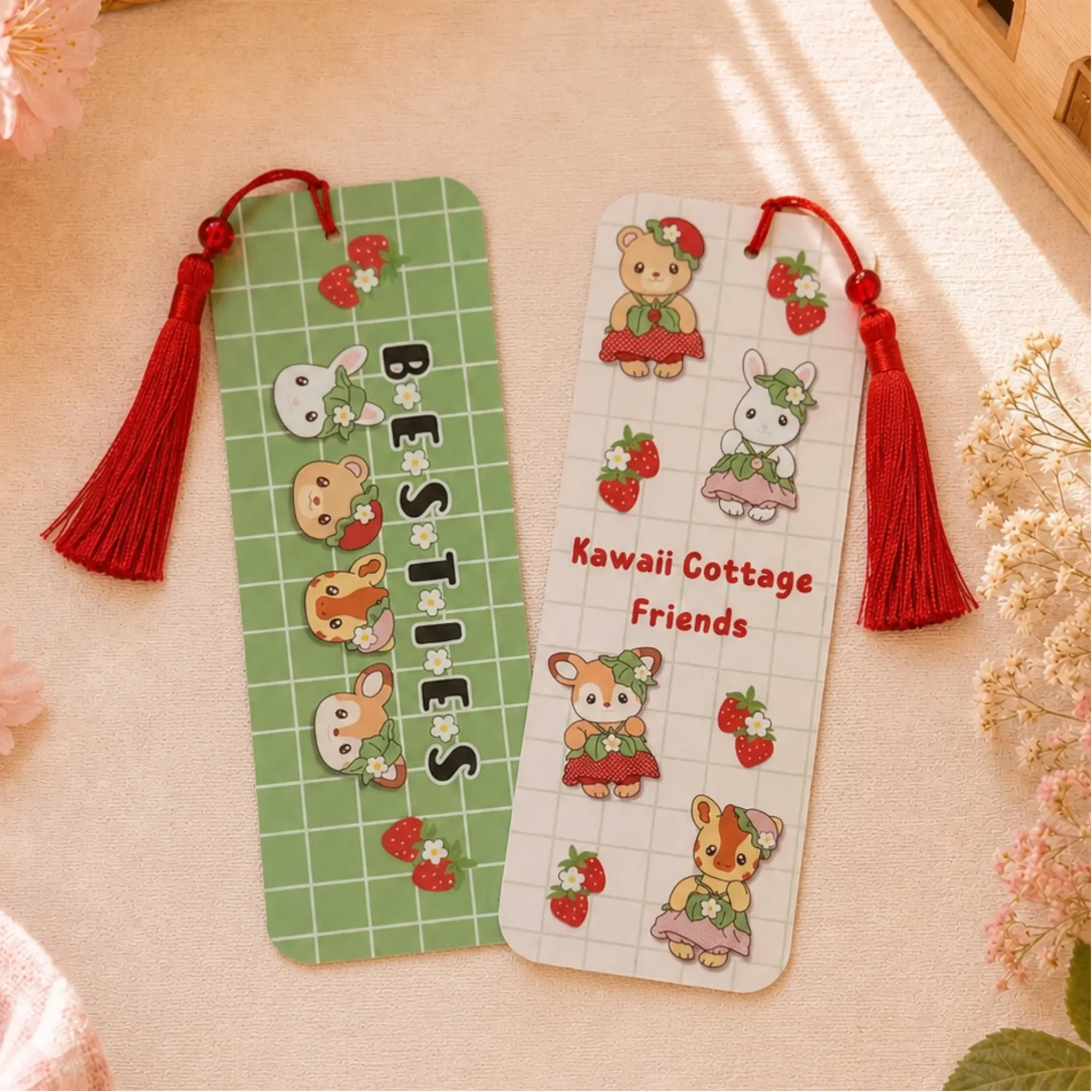 Marque-page en papier - Kawaii Cottage Friends by La Crafty House